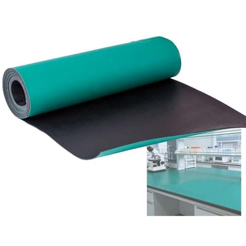 Image of YJEUZCD 3mm Thick AntiStatic Mat, 2-Layer ESD Rubber Soldering Mat For Electronics Repair, Workbench For Semiconductor Laboratory Workshop(0.7x1m)