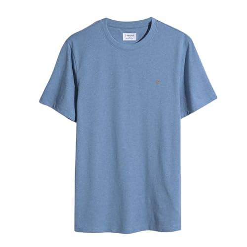 Image of Farah Mens Danny Reg Tee T-Shirt, Blue Tide 401, M UK