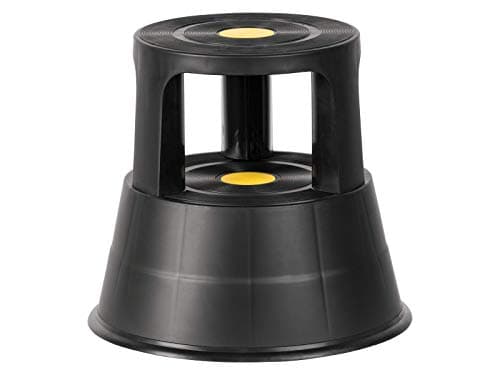 Image of The Workplace Depot Kick Step Stool – Lightweight 2.05kg with 370mm Platform Height, Slip Resistant Rubber Treads, Spring Loaded Castors – Strong 150kg Capacity Step for Retail, Library and Office Use