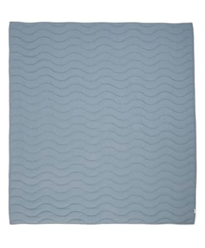 Image of Mamas & Papas Nursery Cot/Cotbed Quilt 3 tog, Blue Mustard Wave, 110 x 120 cm