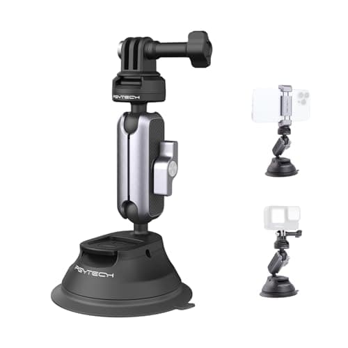 Image of PGYTECH CapLock Suction Cup Mount Compatible for DJI OSMO Action 4/3/2, Gopro 11/10/9/8, OSMO Pocket 2, Insta360 ONE RS, R, ONE X3, X2 with 1/4"-20 Standard Thread Adapter