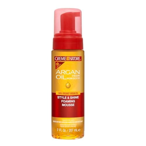 Image of Creme Of Nature Argan Oil Style And Shine Foaming Mousse, Argan Oil Modelling Foam, 200 ml
