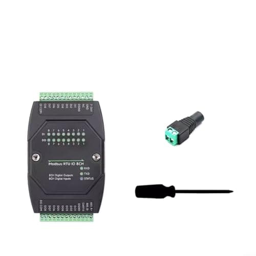 Image of Tidgel Industrial 8-Channel Digital I/O Module DC 7-36V for MODBUS RTU DIN Rail Mount Stackable ABS Multi-Baud Communication Reliable