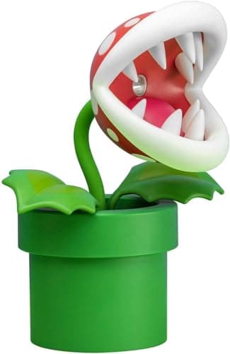Image of Paladone Super Mario Bros Piranha Plant Lamp - Officially Licensed LED Desk Light with Movable Head, Collectible for Any Nintendo, 33cm Tall, USB Powered