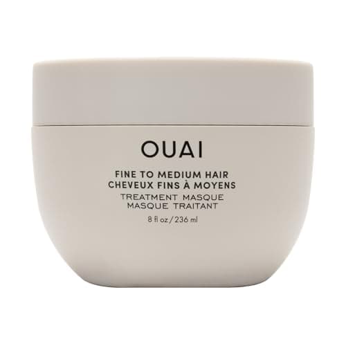Image of OUAI Fine to Medium Hair Treatment Mask - Lightweight Deep Conditioning Hair Mask with Shea Butter, Keratin & Panthenol - Helps Hydrate, Fight Frizz, Strengthen & Repair Damage (236ml)