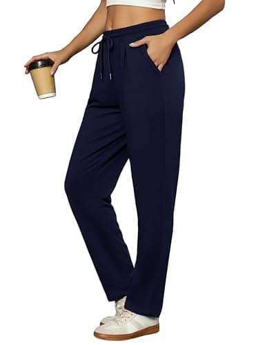 Image of Litherday Jogging Bottoms for Women Athletic Active Trousers Ladies Sweat Pants with Pocket Blue M