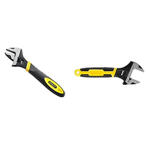 Image of STANLEY MAXSTEEL Adjustable Wrench 30 x 200 mm Protective Phosphate Finish and Ergonomic Bi Material Handle 0-90-948 & 090947 6in MaxSteel Adjustable Wrench