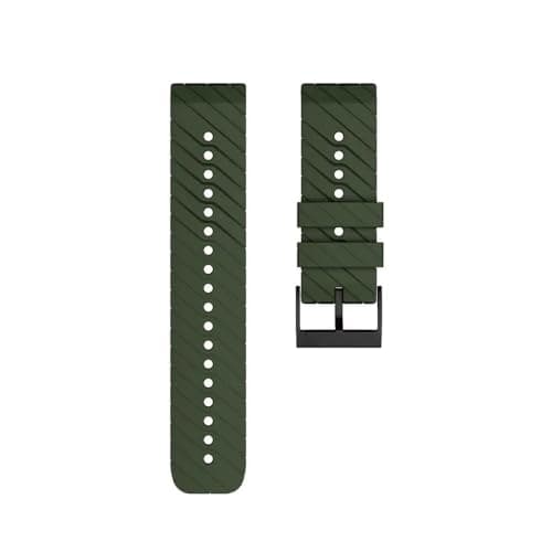 Image of ERAKAFZTTK 24mm Silicone Watch Strap Fit For SUUNTO 9 Baro Bands Sport Repalcement Watchband Fit For SUUNTO Spartan Smartwatches Belt(Army Green)