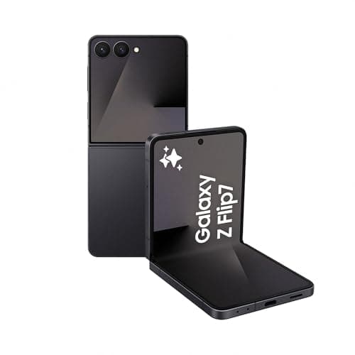Image of Samsung Galaxy Z Flip7 AI Phone, Thin & Light Foldable Design, Large Cover Screen, 50MP Camera, 256GB Storage, 12GB Memory, 4300mAh Battery, Jetblack, 3 Year Extended Warranty (UK Version)