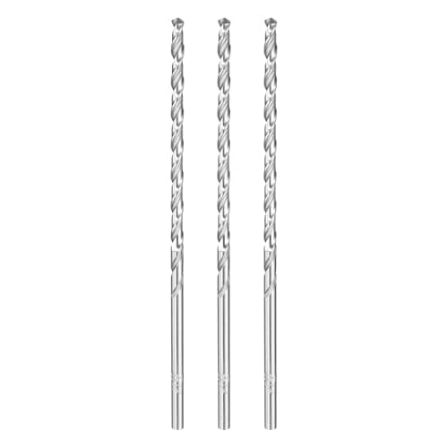 Image of sourcing map 3pcs Twist Drill Bit 3mm Dia 100mm (3.94") Extra Long High-Speed Steel Spiral Jobber Drill Bits Fully Ground Drilling Tools for Wood Plastic Aluminum Thin Metal Sheet