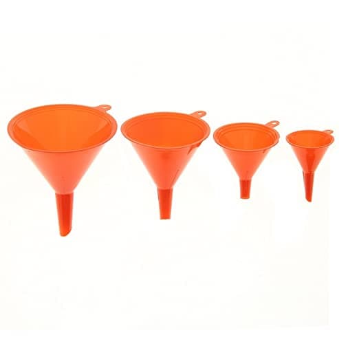Image of 4 Piece Funnel Set Oil Petrol Screen Wash Car Van Automotive Liquids Easy Pour