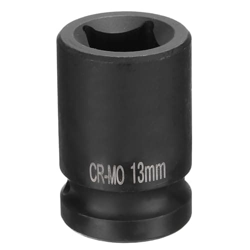 Image of sourcing map 4 Point Square Socket 1/2" Drive 13mm Metric Square Impact Socket CR-MO Blackening Standard Wheel Sockets Pneumatic Socket Tool for Auto Repair Mechanical Maintenance Home Use