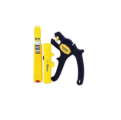 Image of Jokari 490107 Cable Processing Kit with Cable Knife No. 28, Cable Stripper No. 12 and Super 4 Plus Wire Stripper for Round Cables Diameter 8-28 mm
