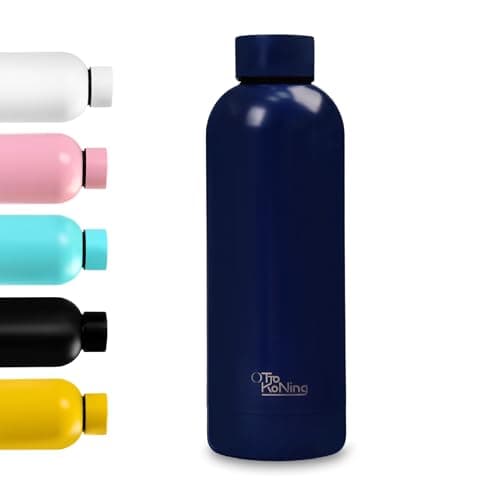 Image of Otto Koning Metal Water Bottle 500ml, Stainless Steel Vacuum Insulated Flask, Keeps Drinks Cold 24h Hot 12h, Leakproof, BPA-Free, Phthalate-Free, Rust-Resistant