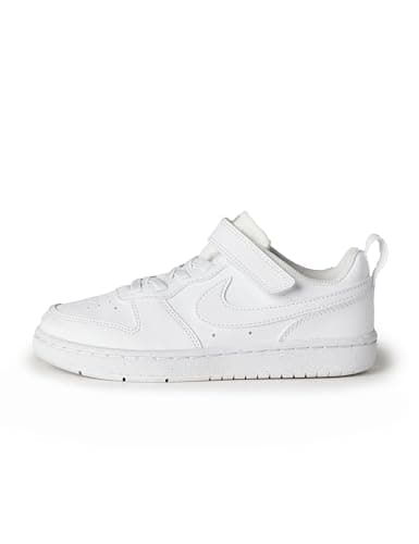 Image of NIKE Unisex Kids Court Borough Low Recraft (Ps) Sneaker, White, 13 UK