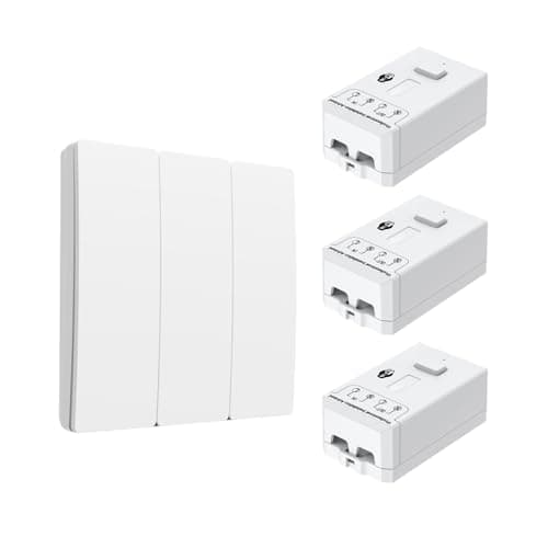 Image of ENERJ 3 Gang Wireless Kinetic Switch, White+Non Dimmable + Wi-Fi 5A RF Receiver