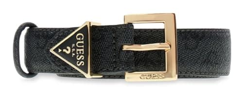 Image of GUESS Noelle Adjustable Belt H25 W105 Coal Logo dark grey cut-to-size