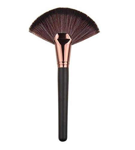 Image of LyDia® Large Rose-Gold Fan Cheek Blusher/Blending/Face n Body Contour/Highlighter/Bronzer/Dust Makeup Brush