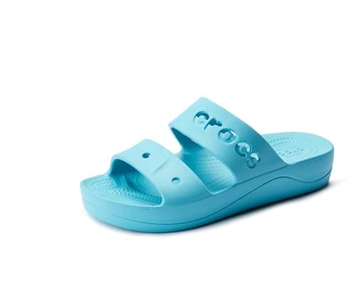 Image of Crocs Women's Baya Platform Amazon Sandal Clog, Digital Aqua, 7 UK Men 8 UK Women