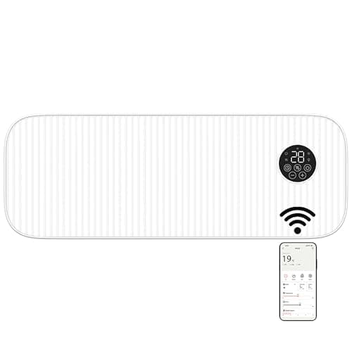 Image of MYLEK Overdoor Air Curtain Heater Fan 2000W, Smart WIFI App Or Remote Control, PTC Ceramic Downflow Over Door Heater, Timer, Office, Bathroom, Commercial, (2KW White)