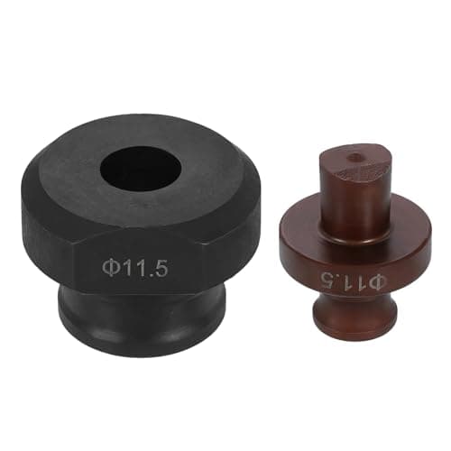 Image of sourcing map Hydraulic Hole Punch Die 11.5mm Round Hole 40Cr Steel Electric Punching Kit for MHP-20 JP-20 Electric Punching Machine, Burgundy & Black
