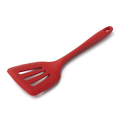 Image of Zeal Silicone Fish Slice, Food Turner with Flexible Stainless Steel Core, Wide Cooking Spatula Slotted Turner, Ideal for Eggs, Pancakes, Fish and more, Heat Resistant, Non-Scratch, 30cm, Red