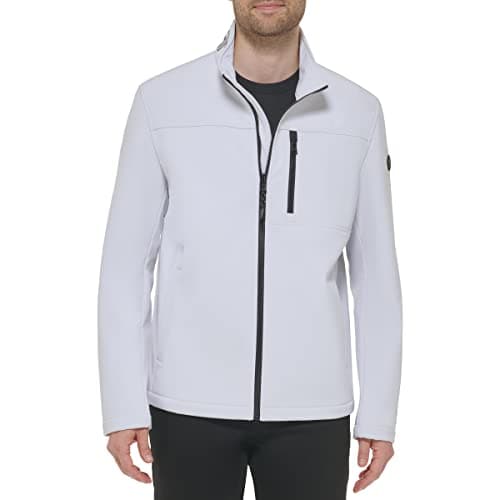 Image of Calvin Klein mens Water Resistant, Windbreaker Jackets for Men (Standard and Big and Tall), Soft Shell White, L