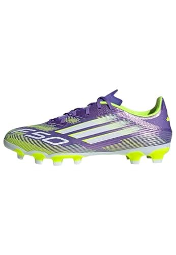 Image of adidas Unisex F50 League Multi Ground Football Boots, Purple Rush/FTWR White/Lucid Lemon, 7 UK