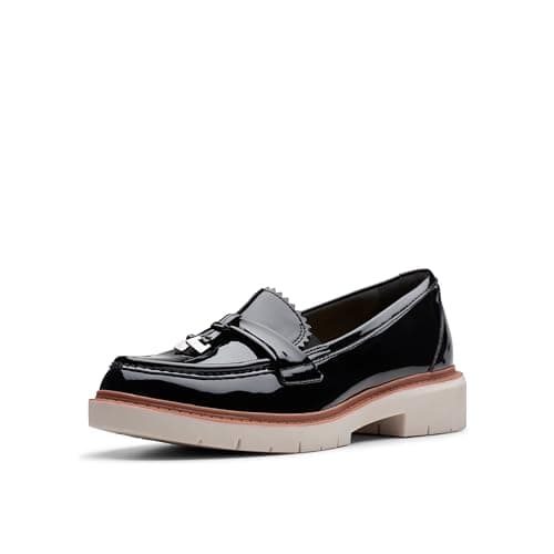 Image of Clarks Women's Westlynn Bella Loafer, Black Patent, 6 UK