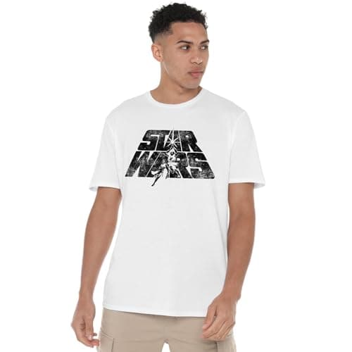 Image of Cotton Soul Star Wars Retro Logo Unisex T Shirt, White, X-Large