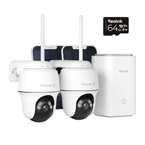 Image of Reolink Home Hub+ 4K HD Security Camera Outdoor Wireless Kit, Argus PT Ultra+Solar Panel Home Security System, 64GB Local Storage, No Subscription Fee, 360° Surveillance, Night Vision, 2.4/5 GHz WiFi