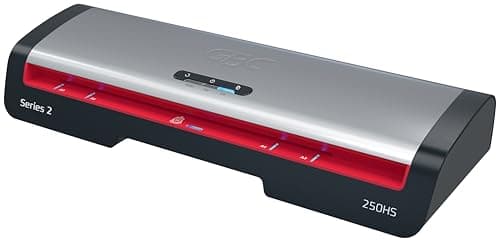 Image of GBC 250HS Home Office A3 Laminator – High-Speed Lamination, Rapid 1-Minute Warm-Up, 75-125 Micron, Anti-jam, Auto Shut-Off, Includes 5X A4 Laminating Pouches, Black/Red, 4410071UK
