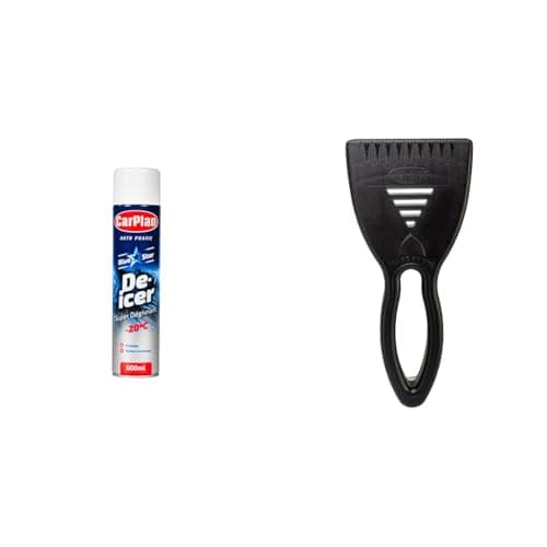 Image of CarPlan Blue Star Aerosol De-icer, 600ml + CarPlan Ice Scraper