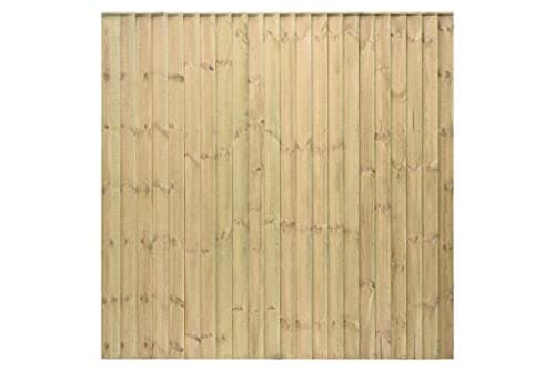Image of Timber Products Fence Panel 6x6 (1.83m x 1.83m) 6ft x 6ft - Garden Fencing Panels Feather Edge Construction - Treated Heavy Duty Close Board