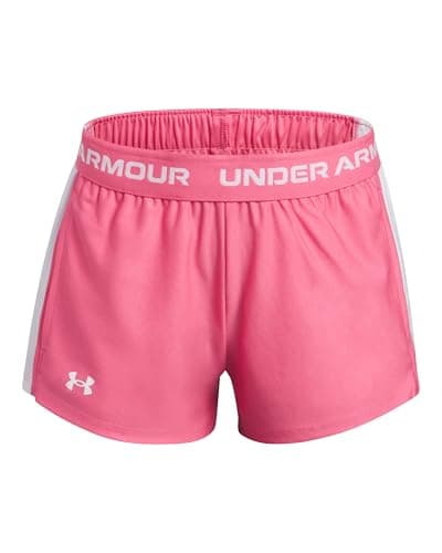 Image of Under Armour Kids Icon Fleece Taping Joggers Juniors Super Pink/White 9-10 Years