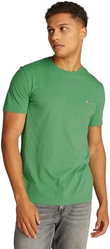 Image of Tommy Jeans Men's TJM XSLIM Jaspe HTR TEE EXT DM0DM20363 S/S T-Shirt, Green (Coastal Green HTR), M