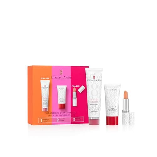Image of Elizabeth Arden NOURISHING SKIN ESSENTIALS Eight Hour 3-Piece Gift Set daily hydrating & nourishing skincare, luxury gifting for women