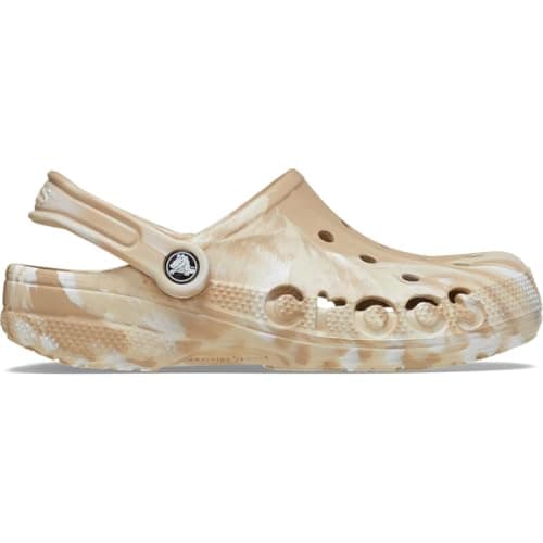 Image of Crocs Unisex Clogs, Baya Marbled Clog, Chai/Multi, 11 UK Men/ 12 UK Women