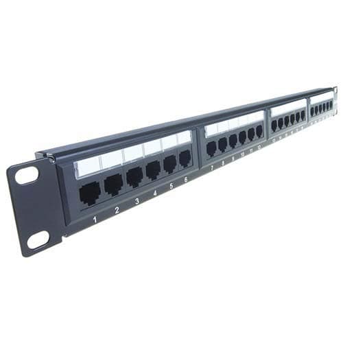 Image of Connekt Gear 24 Port Patch Panel (Cat5e) IDC Punch Down 19 inch + Lacing Bar