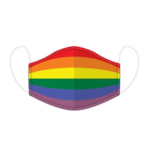 Image of Puckator Re-Usable Washable Adult Face Coverings Masks Breathable (Rainbow)