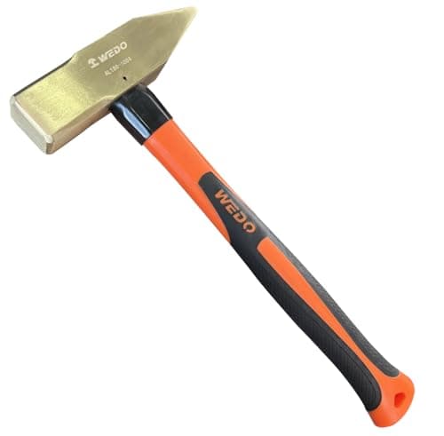 Image of WEDO Non-Sparking Cross Pein Engineers' Hammer, Spark-free Safety Cross peen Engineers' Hammer,Aluminum Bronze,DIN Standard, BAM & FM Certificate,1000g*340mm