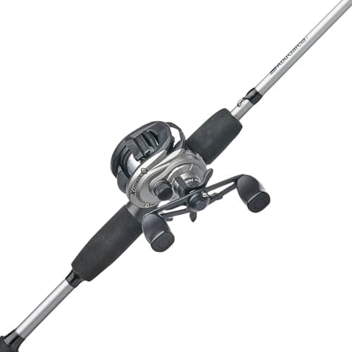 Image of Abu Garcia Black Max EZ Cast 6' Baitcast Fishing Rod and Reel Combo, 2-Piece Rod, Graphite Composite Rod Blank Construction, Comfortable and Durable EVA Handles