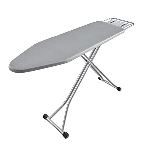Image of BKTD Ironing Board With Heat Resistant Cover and Steam Iron Rest - Non-Slip Foldable Stand, Heavy Sturdy Metal Frame Legs (13 * 34 * 53 Inches) Silver Gray