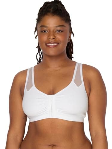 Image of Fruit of the Loom Women's Comfort Front Close Sport Bra with Mesh Straps, White