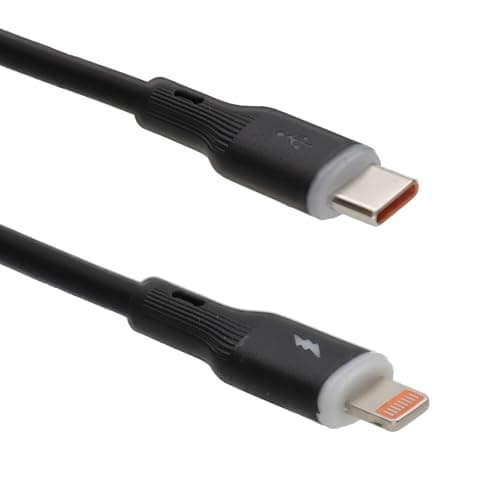 Image of kenable | iPhone to USB-C Cable |1m Fast Charging and Data Lead | Black Silicone