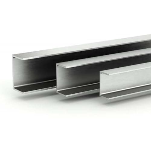 Image of FABAL Aluminium Channel U/C Profile Mill Finish MULTIPLE SIZES (50.8 mm X 50.8 mm x 3.18 mm) 6063-T6 Premium Alloy Corrosion-Resistant Smooth Finish for DIY Frames Fabrication, LENGHT: 500 mm (50 cm)