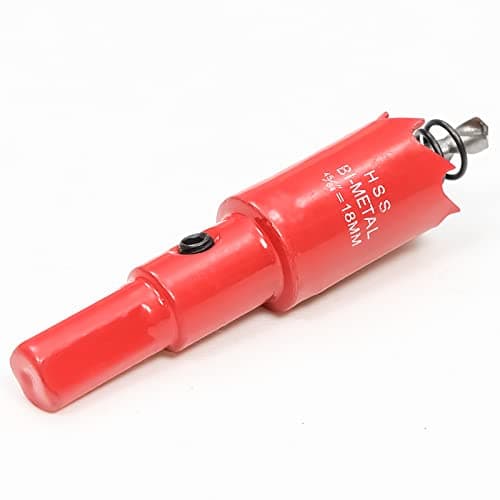 Image of 18mm Hole Saw for Wood, HSS Bi-Metal Hole Cutter for Pipe Vent, Separate Drill Bit with Hex Shank, ideal for Cutting Plasterboard, Timber, Perspex and Plastic