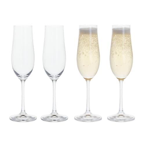 Image of Dartington Crystal Bliss Champagne Flutes | Set of 4 Sparkling Wine Glasses | Elegant Crystal Glassware for Prosecco, Champagne & Celebrations