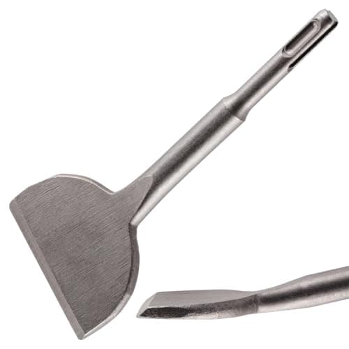 Image of Rennie Tools SDS Plus Bent Tile Chisel 165mm x 75mm, SDS Bit for Ceramics, Floor Tiles & Concrete