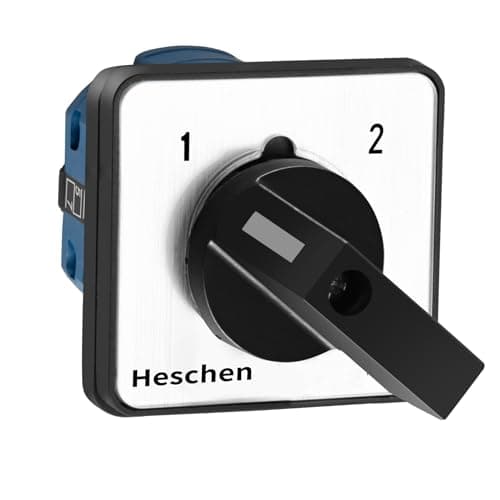 Image of Heschen Universal Rotary Cam Selector Changeover Switch, SZW26-20/N22.2, 660V 20A ON-ON, 2 Position 2 Phase 8 Terminals